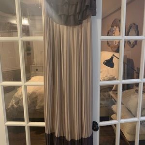 Ya Los Angeles Long pleated strapless dress.
